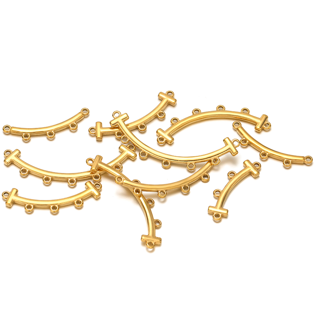 Layered Necklace Set - 10pcs Stainless Steel Cylinder Multi Holes