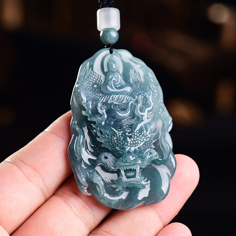 Women'S Accessories And Jewelry - Natural Burmese Jadeite Dragon Pendant Necklace