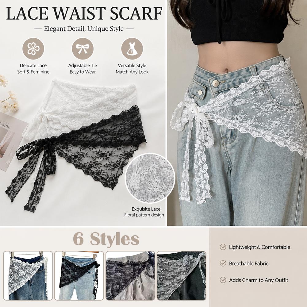 Women Electronic Accessories - Korean Fashion Lace Waist Scarf Vintage