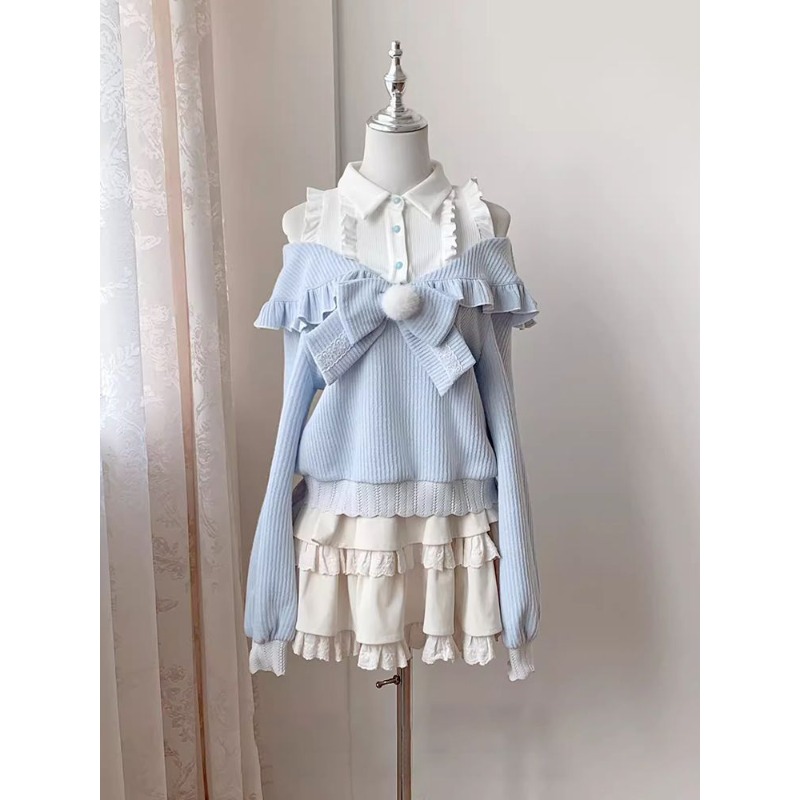 Layered Necklace Set - Kawaii Soft Girl Lolita 2 Piece