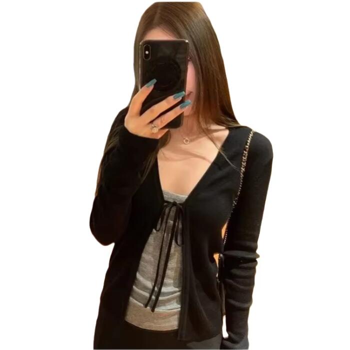 Women Electronic Accessories - Women's Knitting Thin Long Sleeve Cardigan