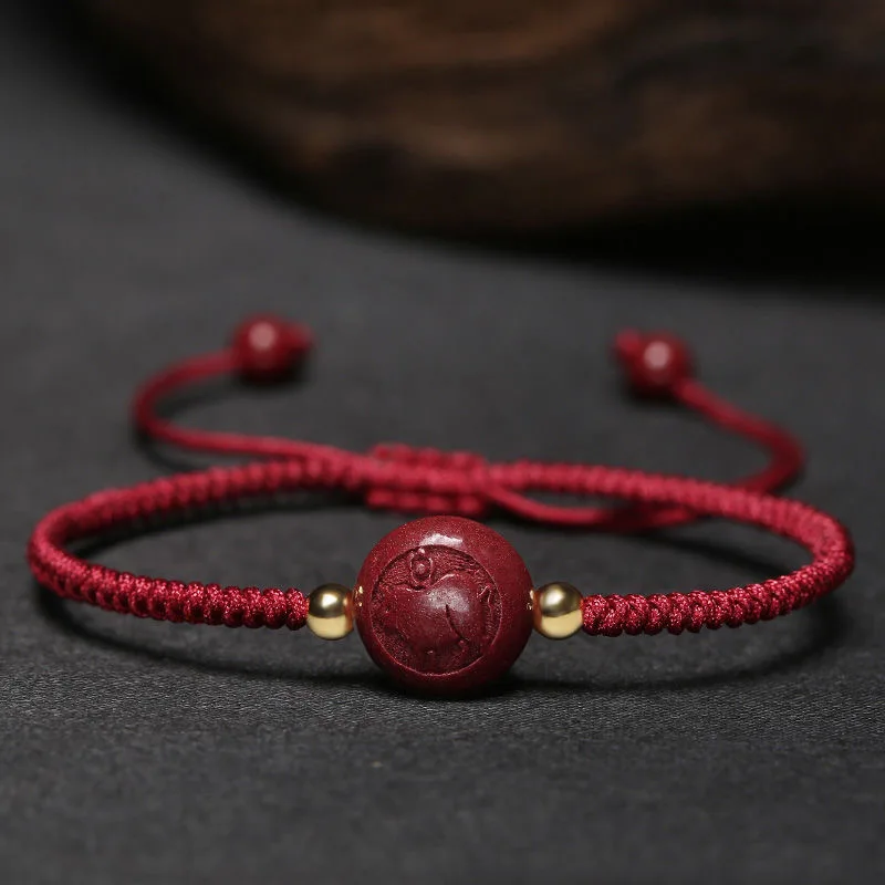 Women'S Red Accessories - Customized Cinnabar Chinese Zodiac DIY Bracelet