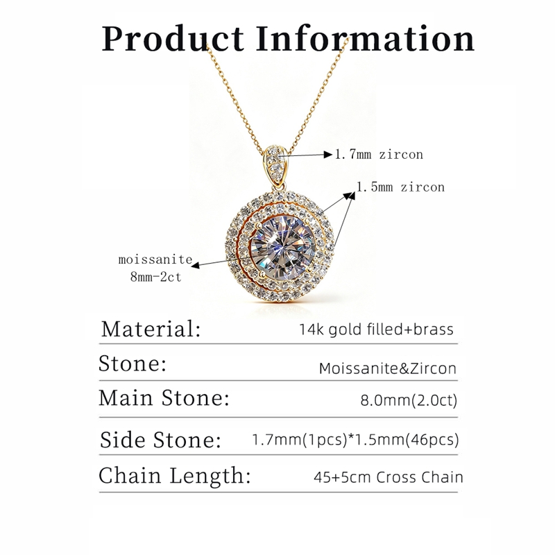 Lnngy Sparkling 2.0CT Halo Moi - огляд і ціна Layered Necklace Set