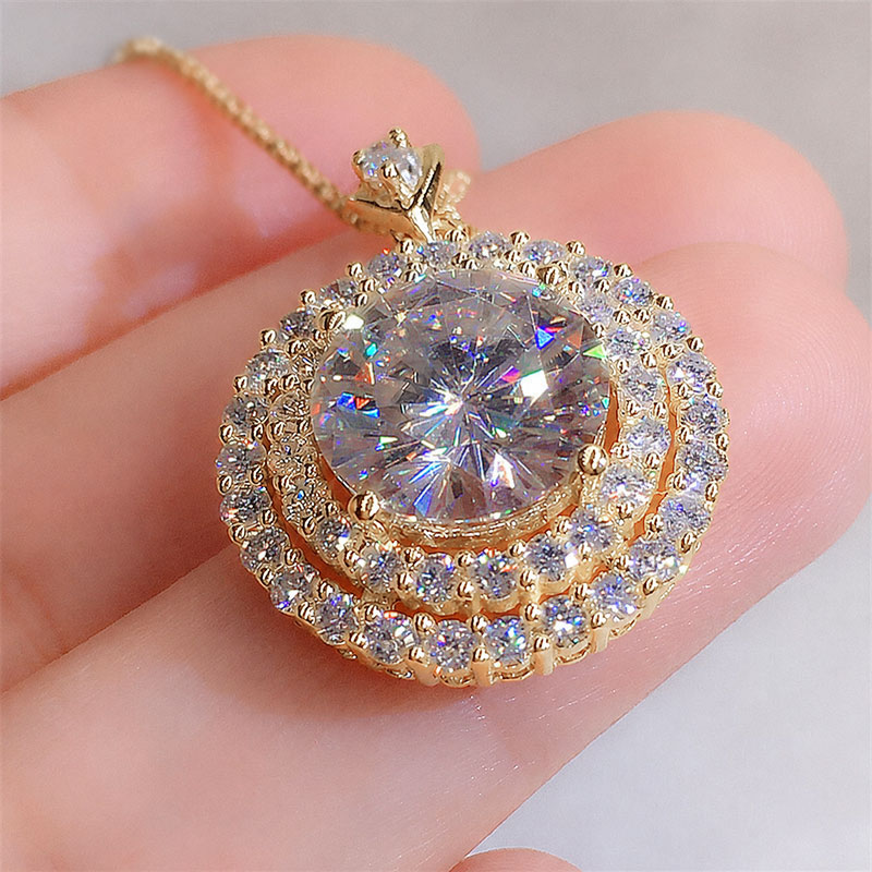 Lnngy Sparkling 2.0CT Halo Moi - огляд і ціна Layered Necklace Set