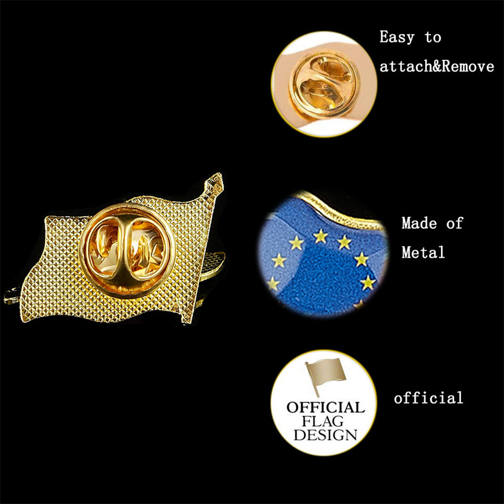 European Union Patriotism Badg - огляд і ціна Brooch Pin Gold