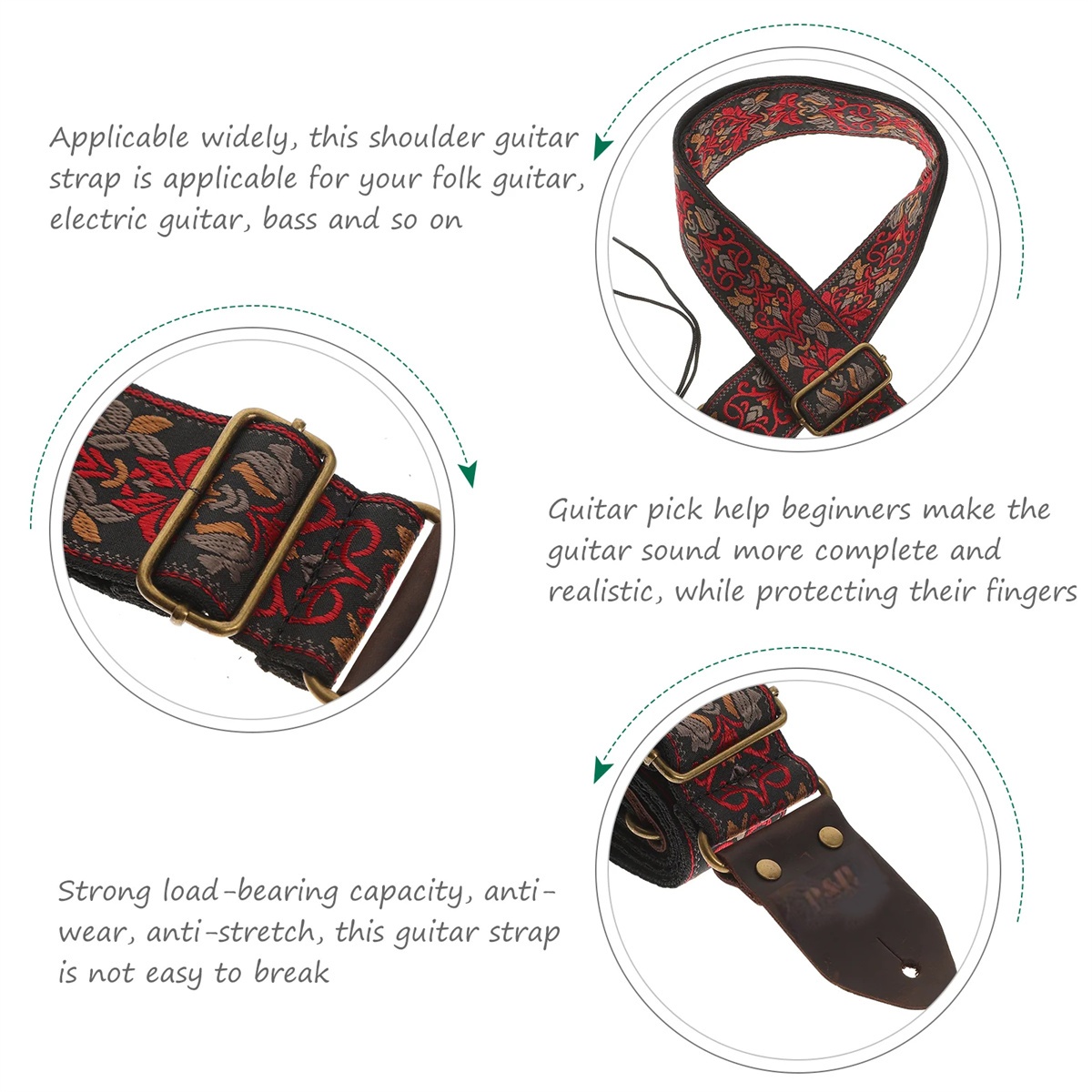 Miwayer Embroidered Guitar Str - огляд і ціна Women Electronic Accessories