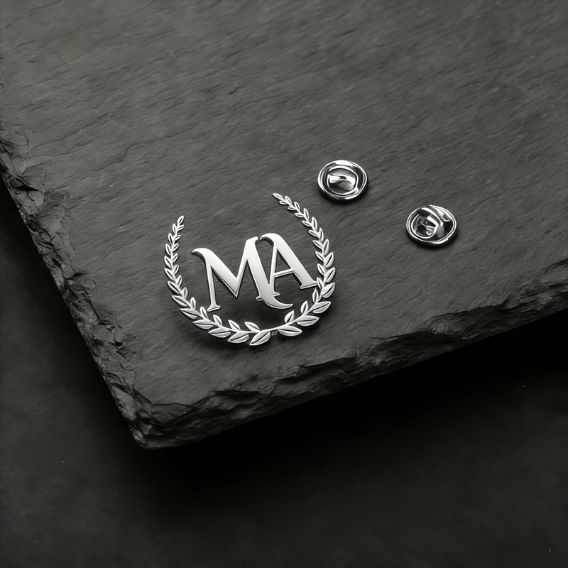 Custom Initials Gold Laurel Br - огляд і ціна Brooch Pin Gold