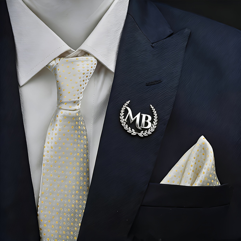 Custom Initials Gold Laurel Br - огляд і ціна Brooch Pin Gold