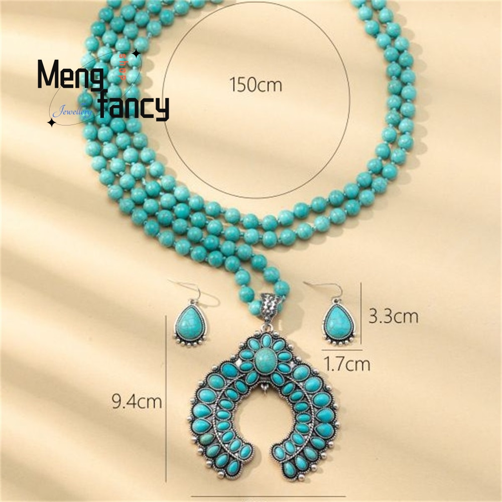 Retro Three-Layer Flower Earri - огляд і ціна Layered Necklace Set