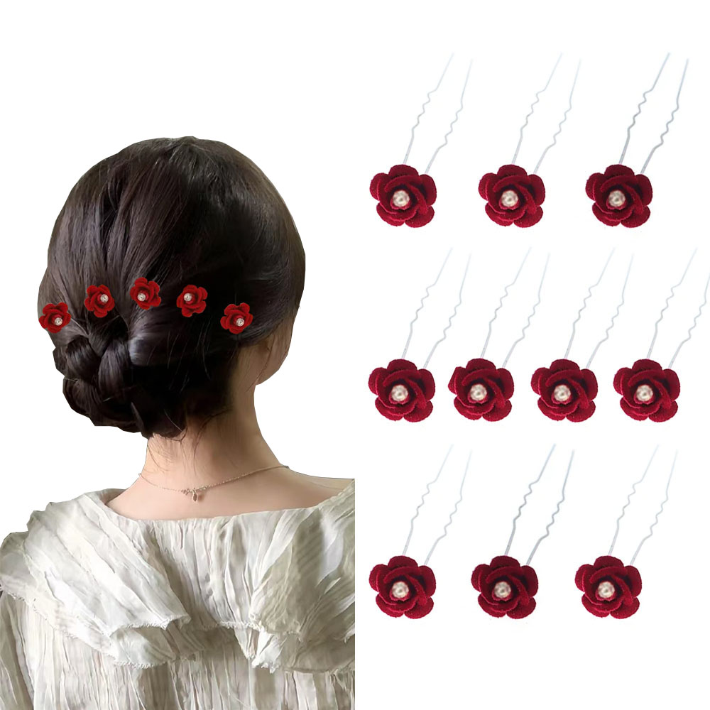 10Pcs Rose Hair Accessories We - огляд і ціна Women'S Red Accessories