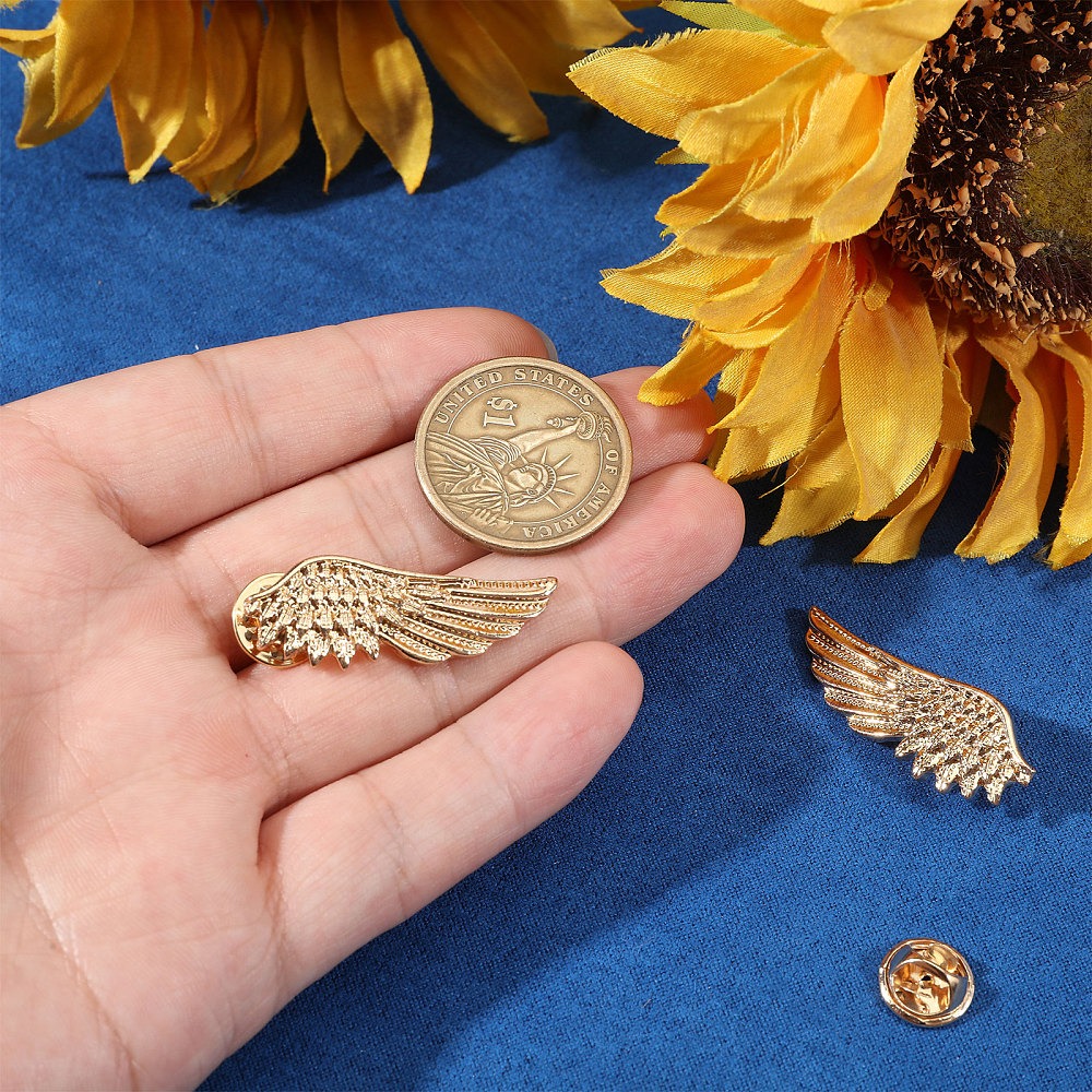 1 Pair Wing Alloy Brooches Men - огляд і ціна Brooch Pin Gold
