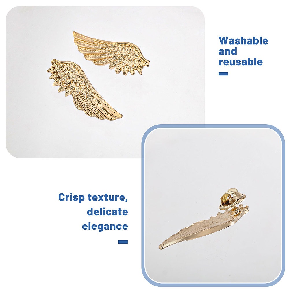1 Pair Wing Alloy Brooches Men - огляд і ціна Brooch Pin Gold