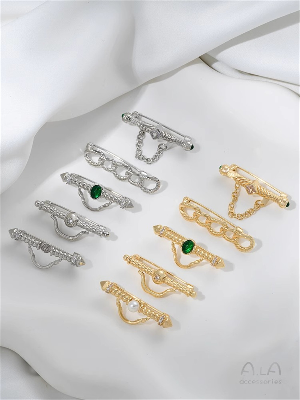14K Gold-Color Engraved Zircon - огляд і ціна Brooch Pin Gold