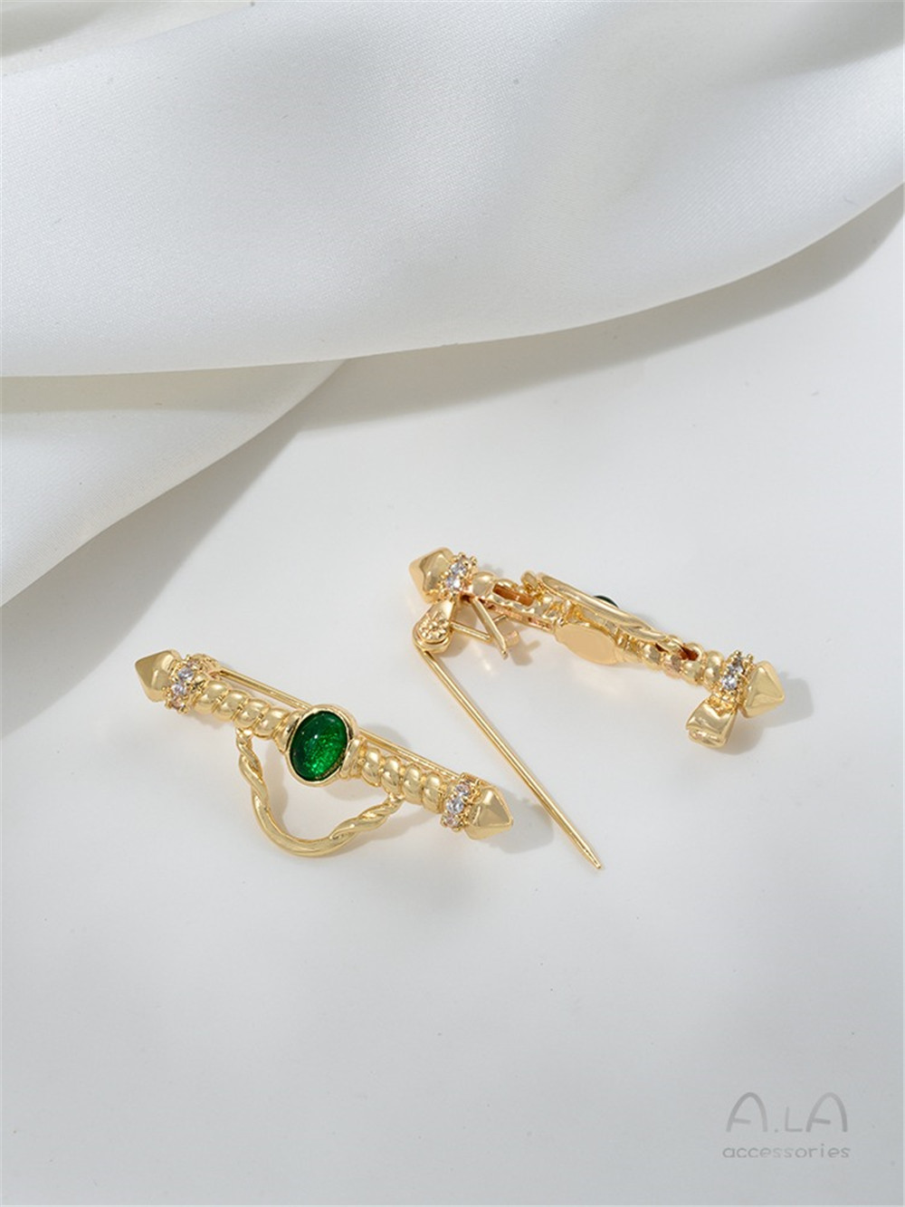 14K Gold-Color Engraved Zircon - огляд і ціна Brooch Pin Gold