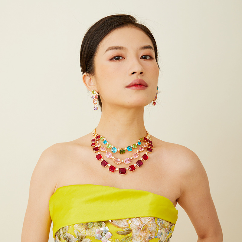 Europe America Style Earrings  - огляд і ціна Layered Necklace Set