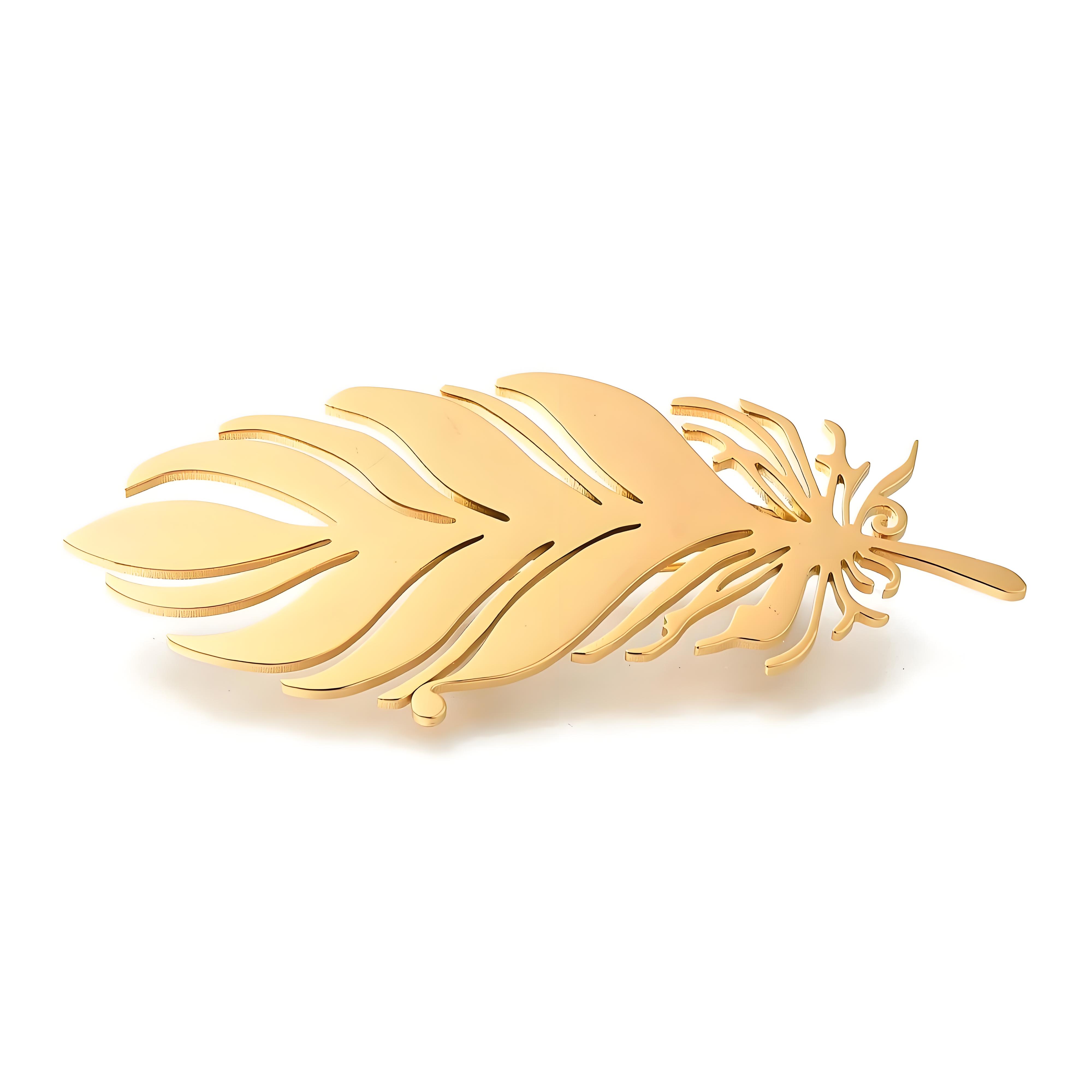 Gold - Plated Feather Brooch,  - огляд і ціна Brooch Pin Gold
