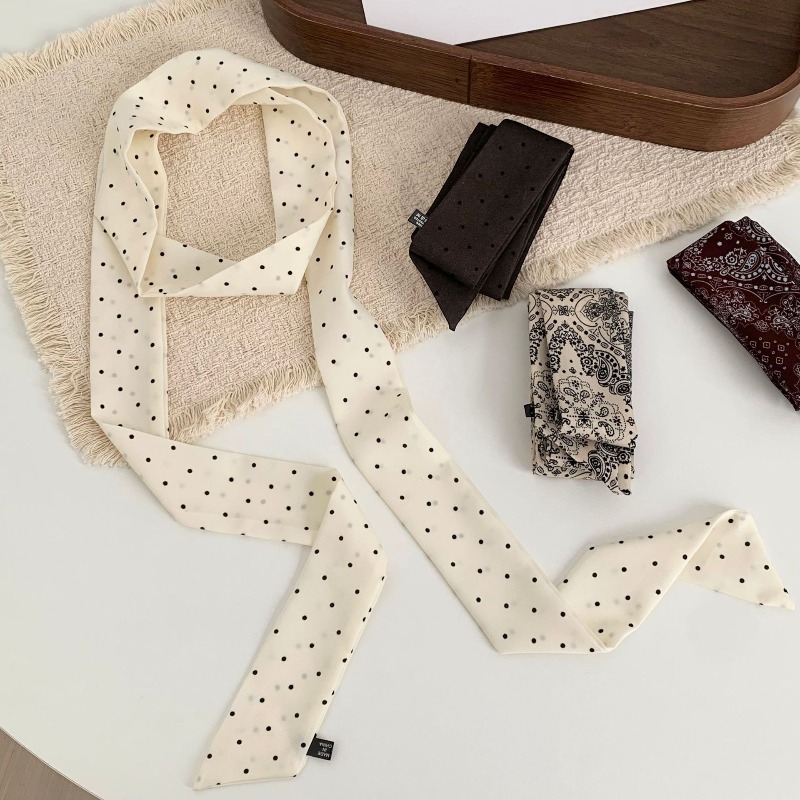 Long Polka Dot Skinny Scarf fo - огляд і ціна Women Electronic Accessories